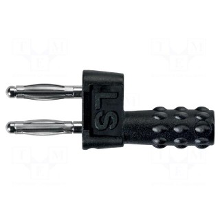 Stackable safety shunt | 2mm banana | 12A | 33VAC | 70VDC | black