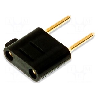 Stackable safety shunt | 2mm banana | 5A | black | gold-plated