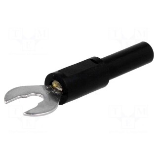 Adapter | banana 4mm socket,fork terminal | 60VDC | 36A | black | 1mΩ