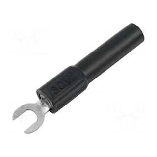 Adapter | banana 4mm socket,fork terminal | 60VDC | 36A | black | 43mm