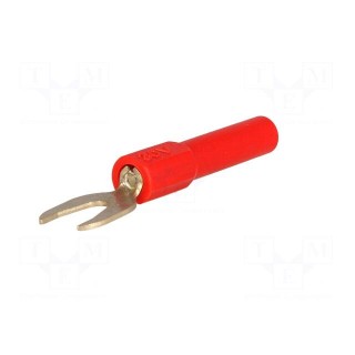Adapter | banana 4mm socket,fork terminal | 60VDC | 36A | red | 51mm