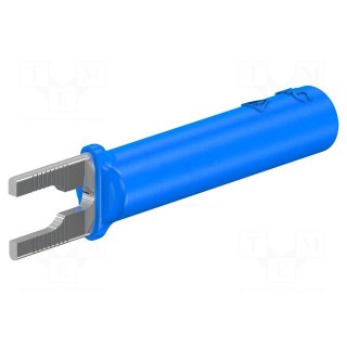 Plug | fork terminals | banana 4mm socket,fork terminal | 20A | blue