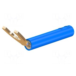 Plug | fork terminals | banana 4mm socket,fork terminal | 20A | blue