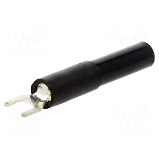 Plug | fork terminals | 60VDC | 36A | black | 4.5mm | Contacts: brass