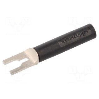 Plug | fork terminals | 20A | black | Overall len: 37mm | Ømax: 4.2mm