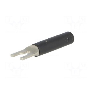Plug | fork terminals | 20A | black | Overall len: 37mm | Ømax: 4.2mm