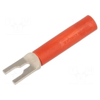 Plug | fork terminals | 20A | red | Overall len: 37mm | Ømax: 4.2mm | 10mΩ