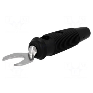 Plug | fork terminals | 60VDC | 30A | black | Overall len: 58.5mm | 1mΩ