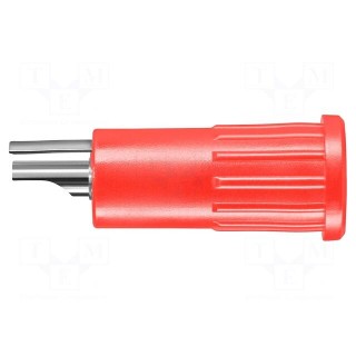 4mm banana | 16A | 30VAC | 60VDC | red | crimped | insulated | -25÷80°C