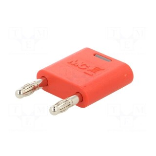 4mm banana | 32A | 30VAC | 60VDC | red | nickel plated | insulated