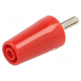 Adapter | 4mm banana | 32A | red | nickel plated | 42mm | Contacts: brass