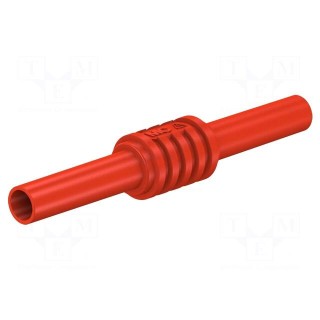 Adapter,socket | 4mm banana | 32A | 1kV | 62.5mm | red | Contacts: brass