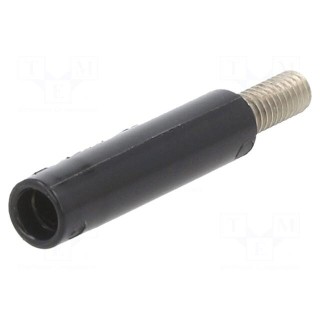 Adapter,socket | 4mm banana | 32A | 600V | black | nickel plated