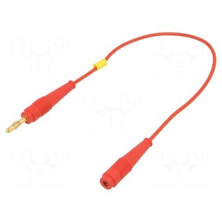 Extension cable | 19A | red | gold-plated | 0.25m | Insulation: PVC