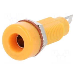 Socket | 4mm banana | 10A | 60VDC | orange | nickel plated | insulated