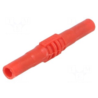 Socket | 4mm banana | 15A | 1kV | red | nickel plated | insulated | 63.5mm