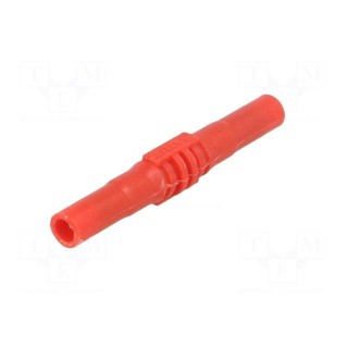 Socket | 4mm banana | 15A | 1kV | red | insulated | 63.5mm