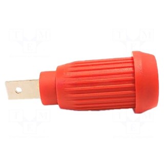 Socket | 4mm banana | 15A | 1kV | red | nickel plated | soldered | 35mm