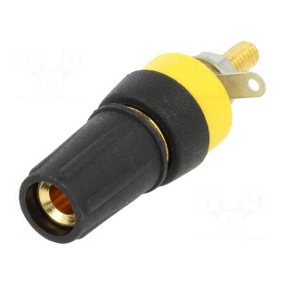 Socket | 4mm banana | 15A | 250VDC | L: 42mm | black | gold-plated
