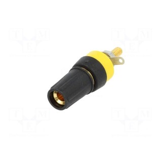 Socket | 4mm banana | 15A | 250VDC | L: 42mm | black | gold-plated