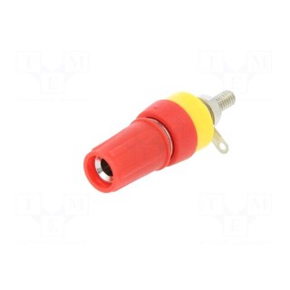 Socket | 4mm banana | 15A | 250VDC | L: 42mm | red | nickel plated