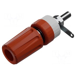 Socket | 4mm banana | 15A | 250VDC | L: 45mm | red | nickel plated