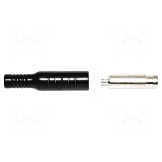 Plug | 4mm banana | 15A | 5kVDC | black | Plating: nickel plated