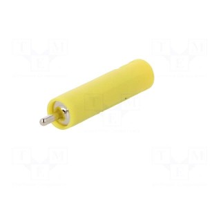 Socket | 4mm banana | 20A | 1kV | 1kVAC | 29.5mm | yellow | nickel plated