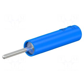 Socket | 4mm banana | 20A | blue | nickel plated | crimped,screw type