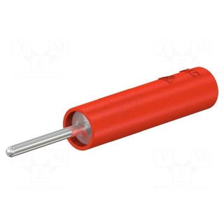 Socket | 4mm banana | 20A | red | nickel plated | crimped,screw type