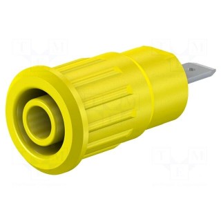 Socket | 4mm banana | 24A | 1kV | Cutout: Ø12.2mm | yellow | insulated