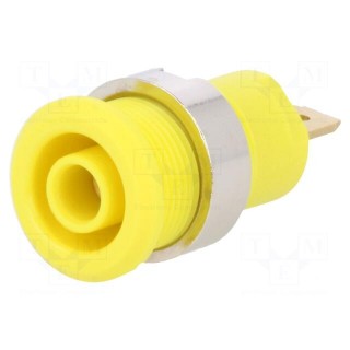 Socket | 4mm banana | 24A | 1kV | Cutout: Ø12.2mm | yellow | insulated