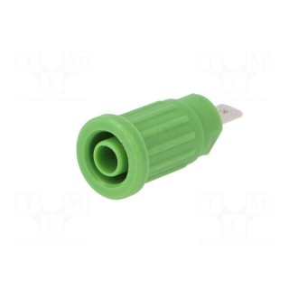Socket | 4mm banana | 24A | 1kV | green | nickel plated | 34mm | 5mΩ