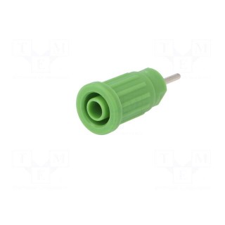Socket | 4mm banana | 24A | 1kV | green | nickel plated | 36.5mm | 5mΩ