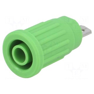 Socket | 4mm banana | 24A | 1kV | green | push-in | 33mm | -25÷80°C | 5mΩ