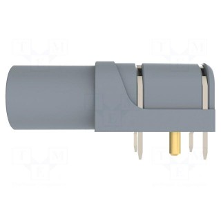 Socket | 4mm banana | 24A | 1kV | grey | gold-plated | PCB | -25÷80°C | 10mΩ