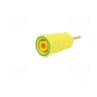 Socket | 4mm banana | 24A | 1kV | L: 35.5mm | yellow-green | gold-plated