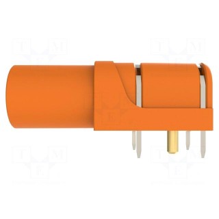 Socket | 4mm banana | 24A | 1kV | orange | gold-plated | PCB | -25÷80°C
