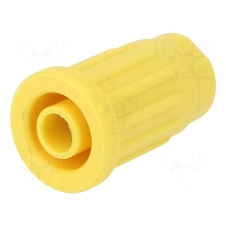 Socket | 4mm banana | 24A | 1kV | yellow | push-in,on panel | 28.1mm