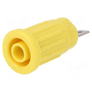 Socket | 4mm banana | 24A | 1kV | yellow | push-in | 33mm | -25÷80°C | 5mΩ
