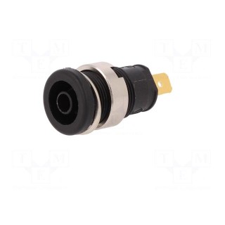 Socket | 4mm banana | 25A | 1kVDC | black | gold-plated | screw | 32mm