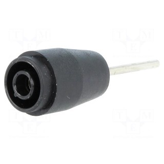 Socket | 4mm banana | 25A | 1kVDC | black | PCB | Connection: soldered