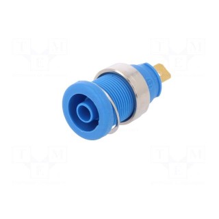 Socket | 4mm banana | 25A | 1kVDC | blue | gold-plated | screw | 32mm | 5mΩ