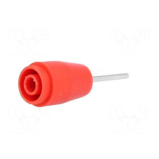 Socket | 4mm banana | 25A | 1kVDC | red | PCB | Connection: soldering