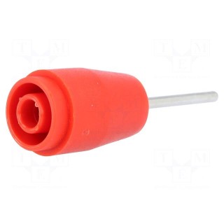 Socket | 4mm banana | 25A | 1kVDC | red | PCB | Connection: soldered | 5mΩ