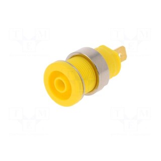 Socket | 4mm banana | 25A | 1kVDC | yellow | gold-plated | screw | 32mm