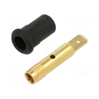 Socket | 4mm banana | 25A | 30VAC | 60VDC | 30mm | black | gold-plated