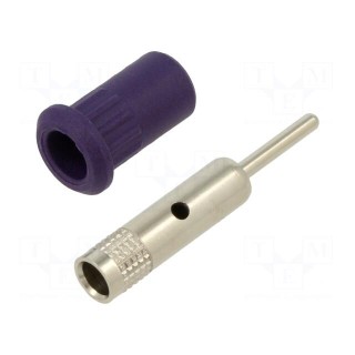 Socket | 4mm banana | 25A | 30VAC | 60VDC | violet | nickel plated