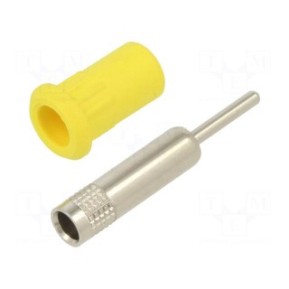 Socket | 4mm banana | 25A | 30VAC | 60VDC | yellow | nickel plated