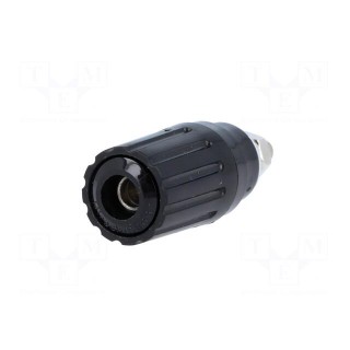 Socket | 4mm banana | 25A | black | insulated | crimped